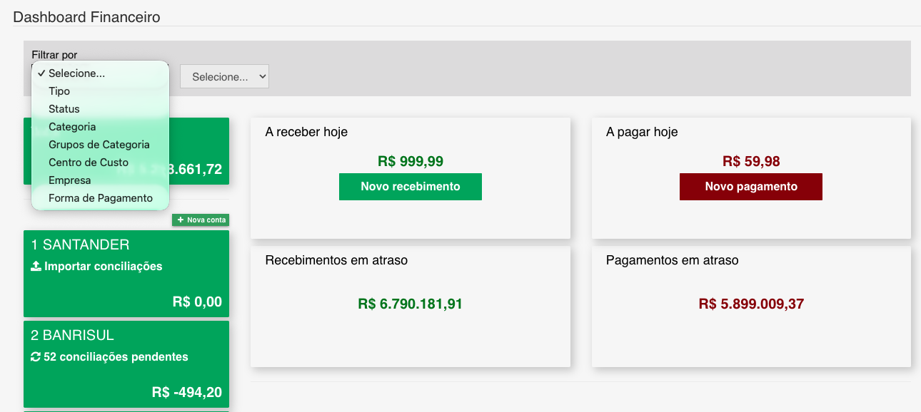 Controle de contas